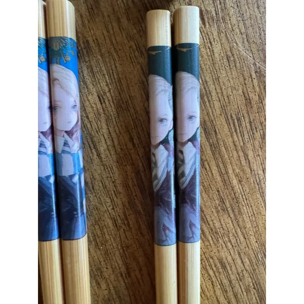 RARE Harry Potter Mahou Dokoro Japan Chopstick Hashioki Set 8pc Hedwig Draco
